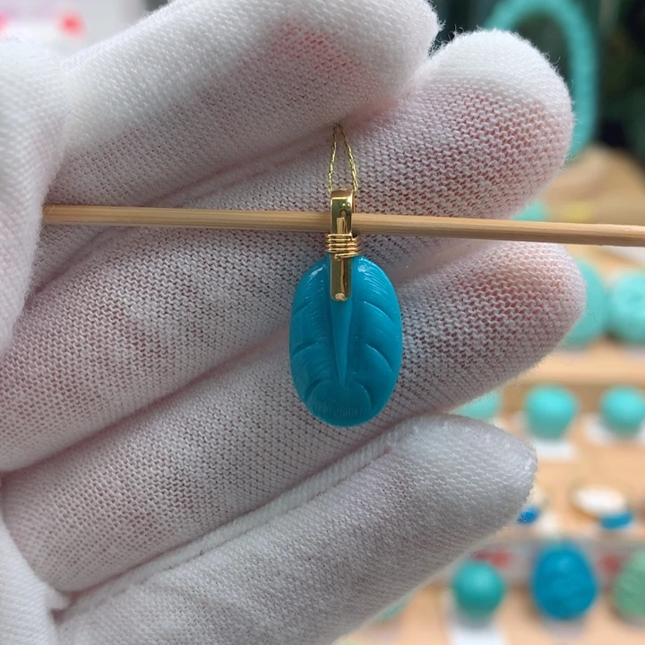 绿松石18K金镶嵌珠宝奇石