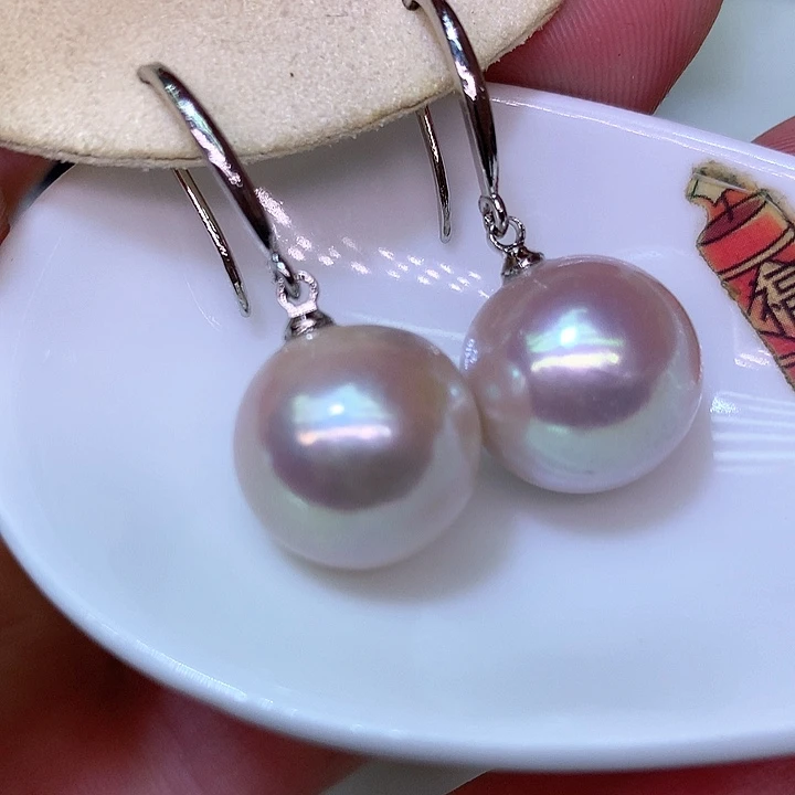 银S925镶嵌耳饰淡水珍珠