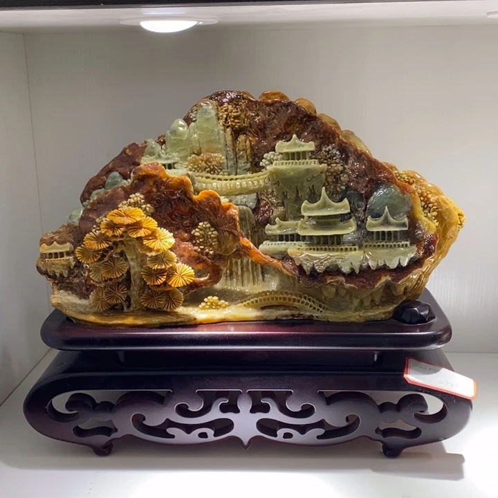 未镶嵌蛇纹石玉（覆膜）珠宝奇石