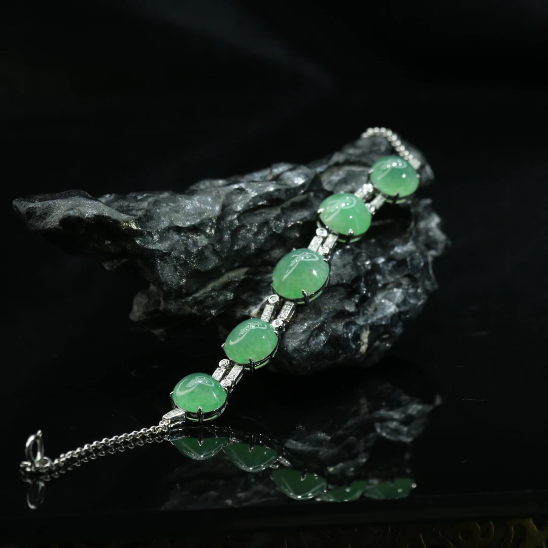 39天然缅甸翡翠A货18k手链/700422/北京中保拍卖