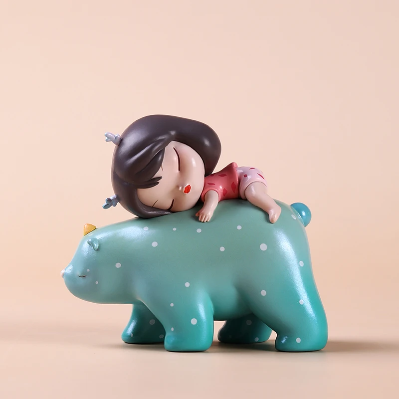 设计师款白夜童话女孩摆件