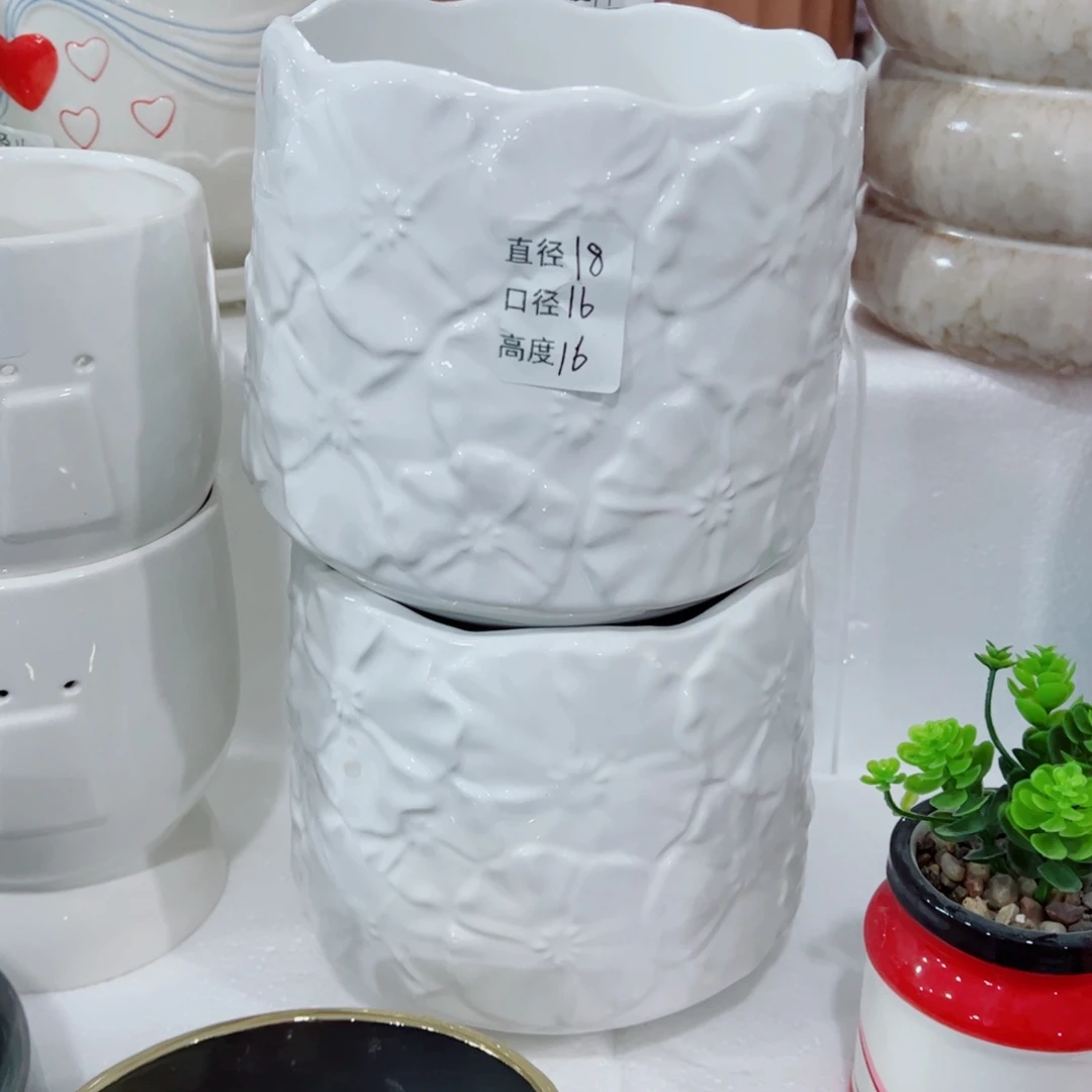 有孔，陶瓷花盆满10米包邮发货