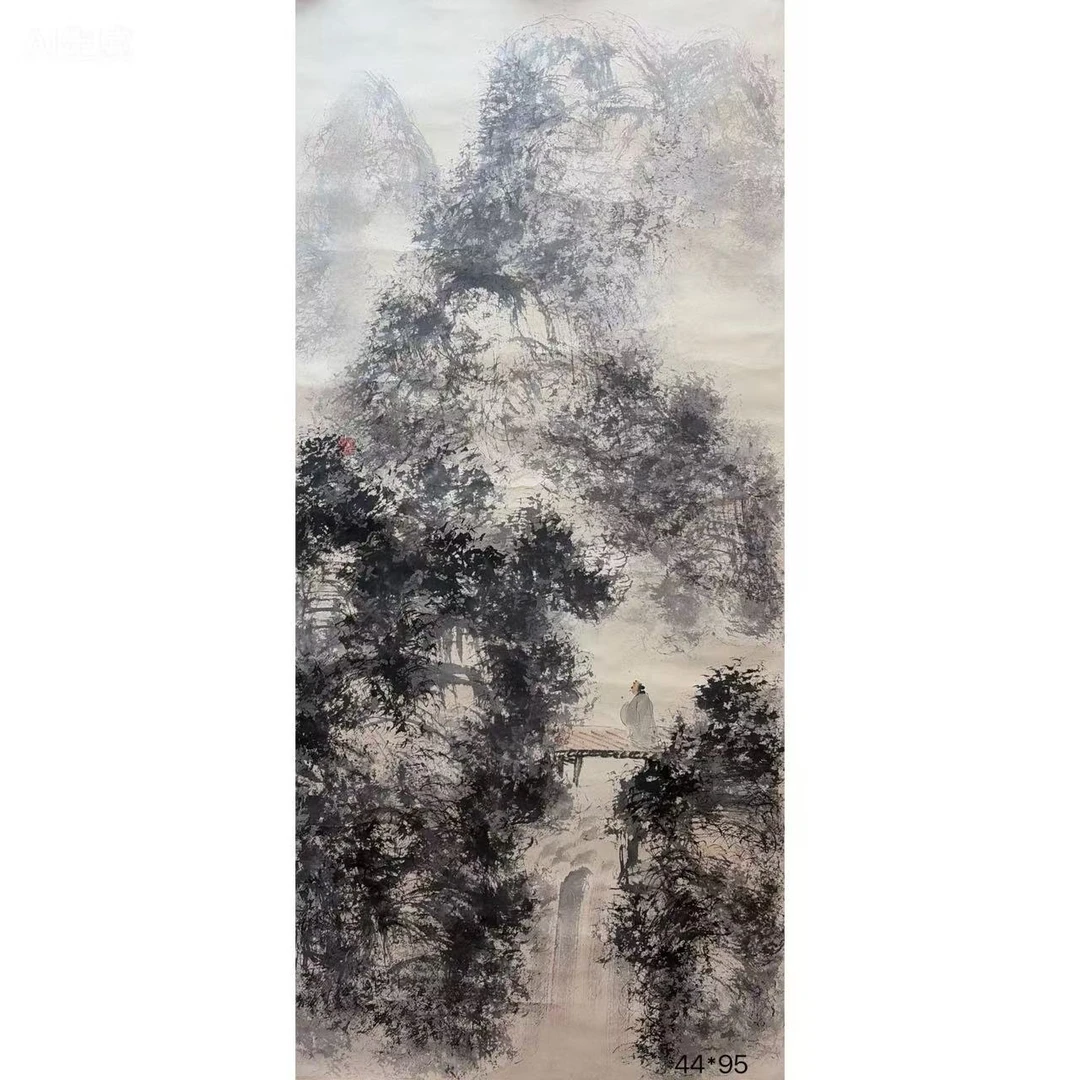 Y036 傅老师《山水》44*95（3.7平尺）