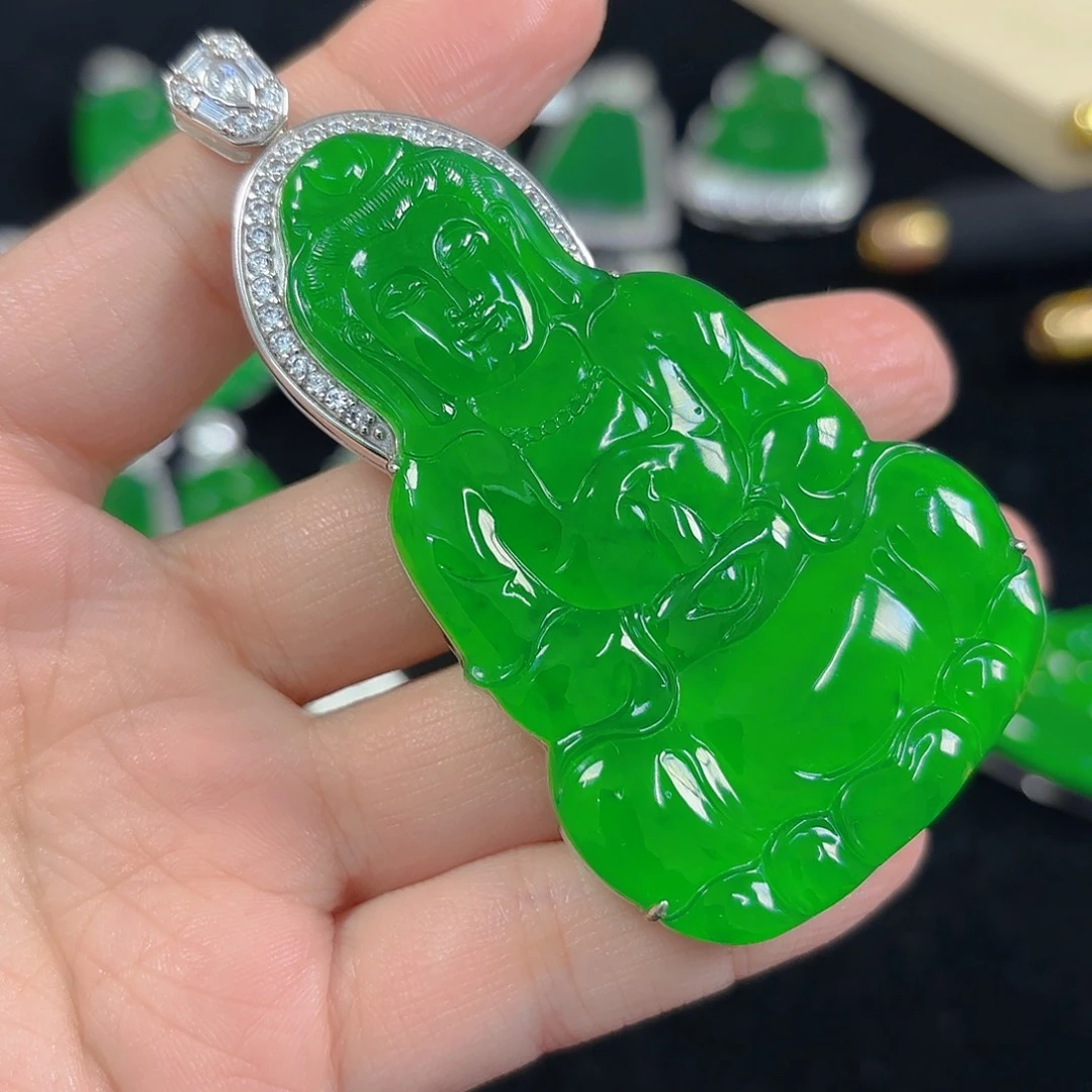 奋****翡翠银S925镶嵌吊坠(不含链)