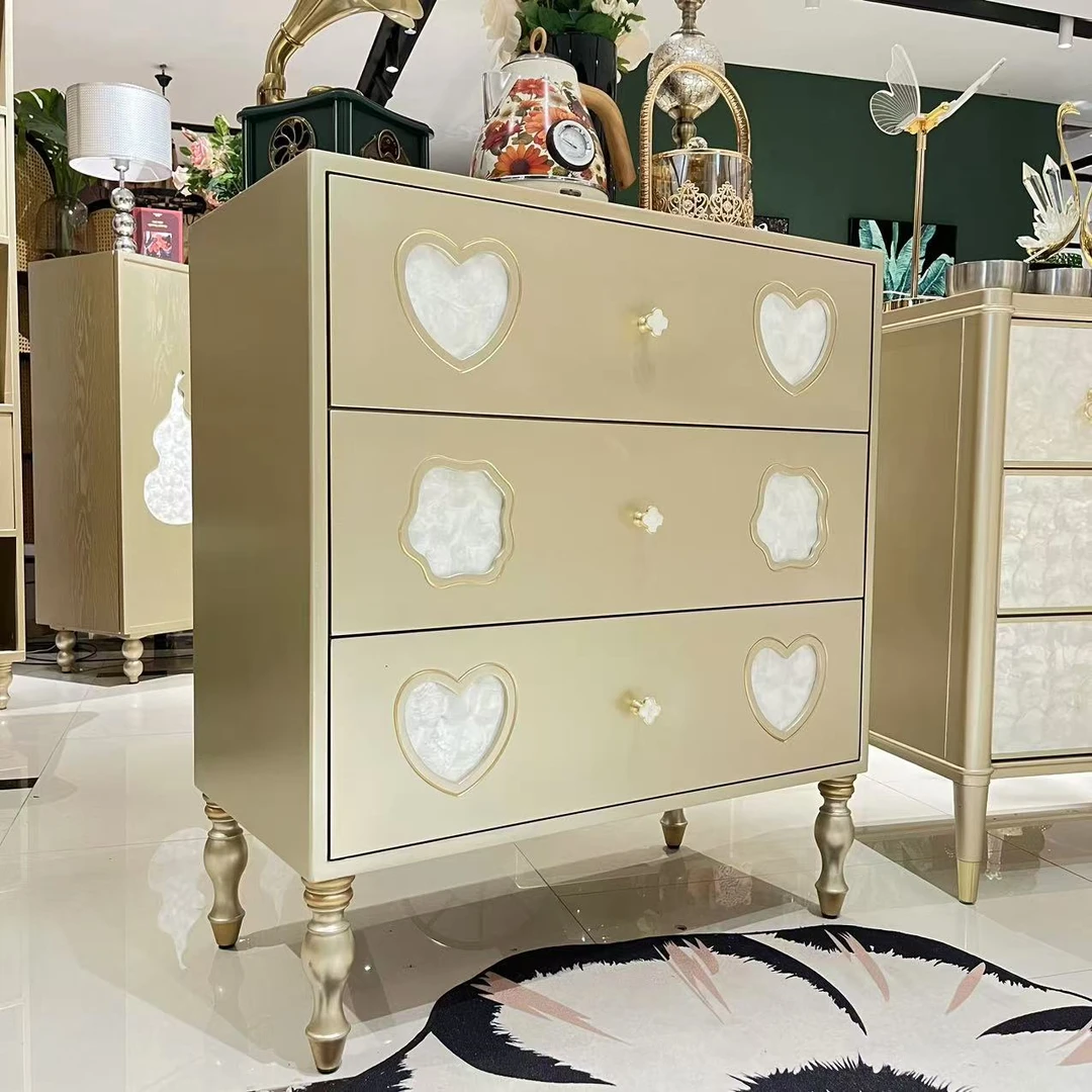 【喜悦家具】GH小香风爱心贝壳三斗柜（800*400*900）