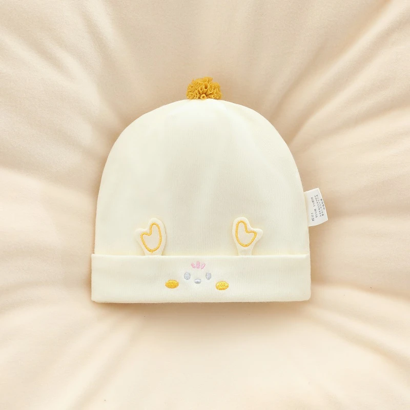 2025宝宝纯棉新生儿胎帽婴儿帽春夏秋冬双层保暖可爱童趣小鹿冠春