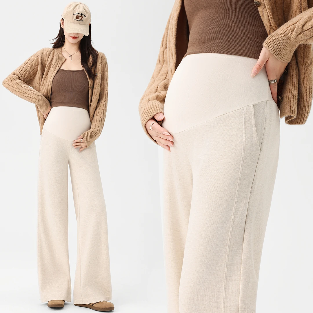 2025新款休闲裤显瘦直筒孕妇裤子春秋外穿托腹裤阔腿裤长裤秋装