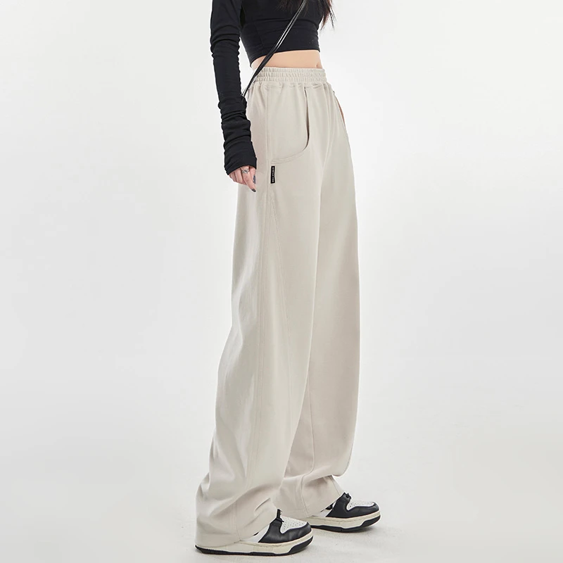 苏子柒【香蕉裤】美式复古运动裤女春秋宽松休闲卫裤高腰直筒阔腿裤