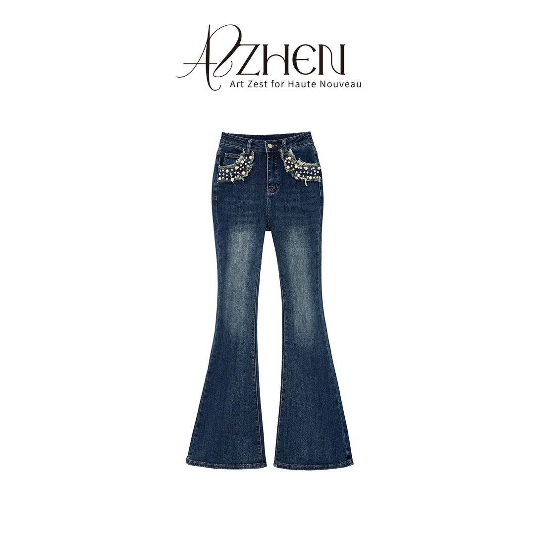 AZZHEN【珍珠丹宁】微喇牛仔裤AZ4KNK27-00