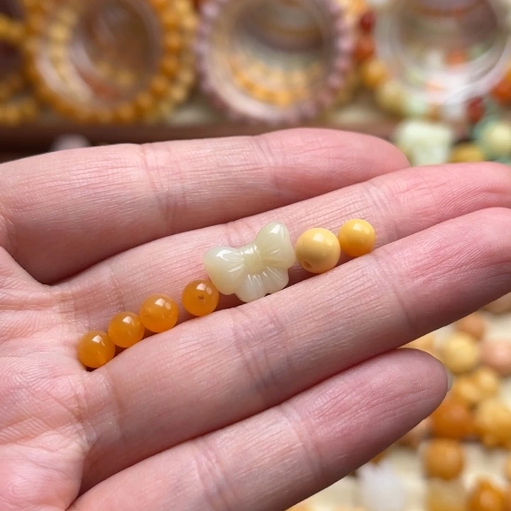 石英质玉（缅黄）未镶嵌珠宝半成品