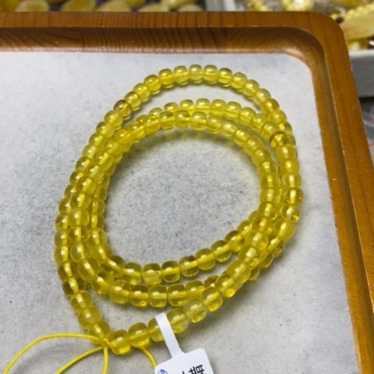 蜜蜡裸石未镶嵌串