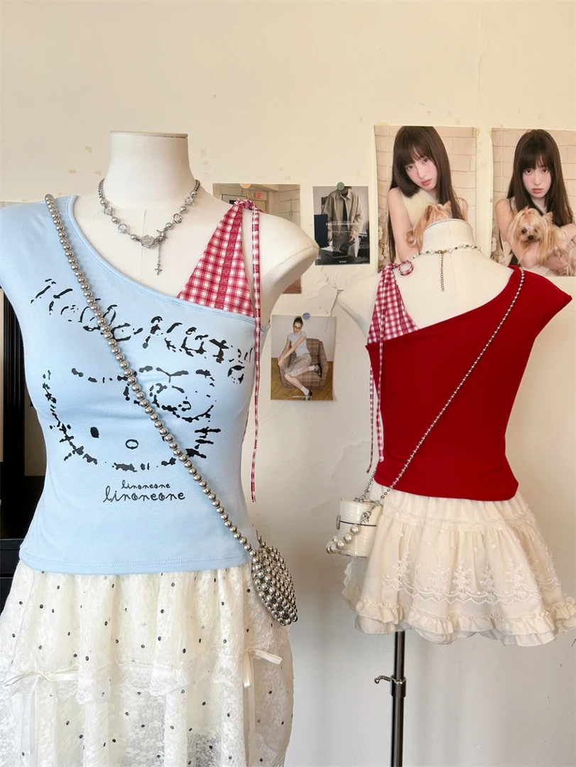 辣妹风修身型纯欲风百搭吊带背心收腰夏季欧若新中式