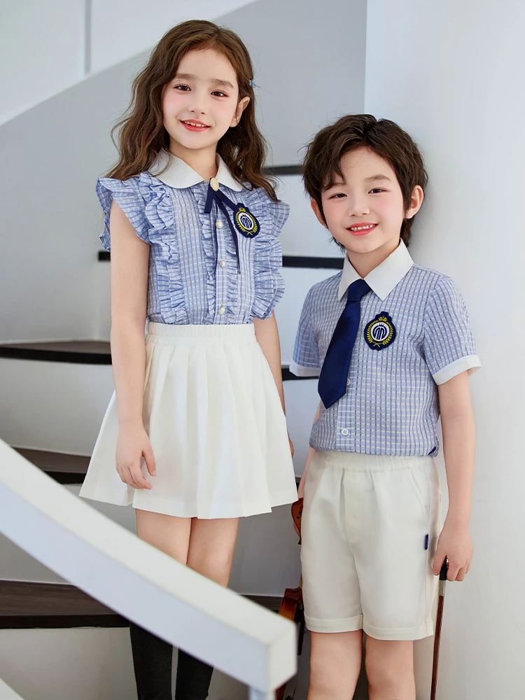 幼儿园园服英伦夏季公主风百褶学院风校服女童服装洋气英伦风男童