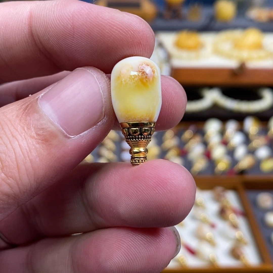 蜜蜡未镶嵌裸石配饰三通尺寸11