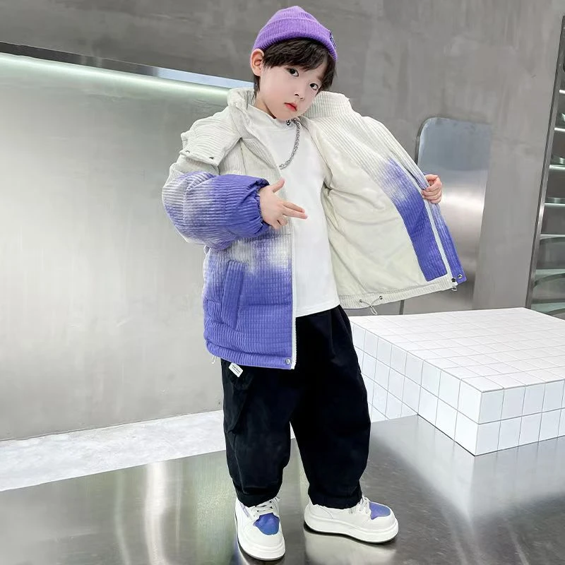 儿童渐变色棉服5423
