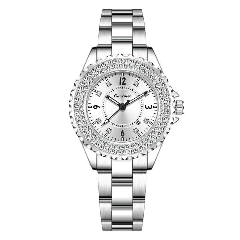 SC时尚经典奢华精美小香风夜光女士防水手表-6661白