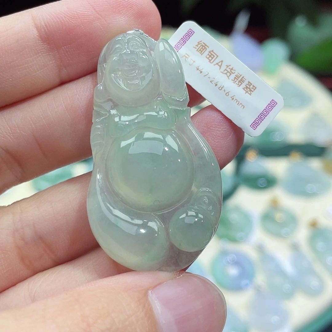 颈饰未镶嵌翡翠布袋佛
