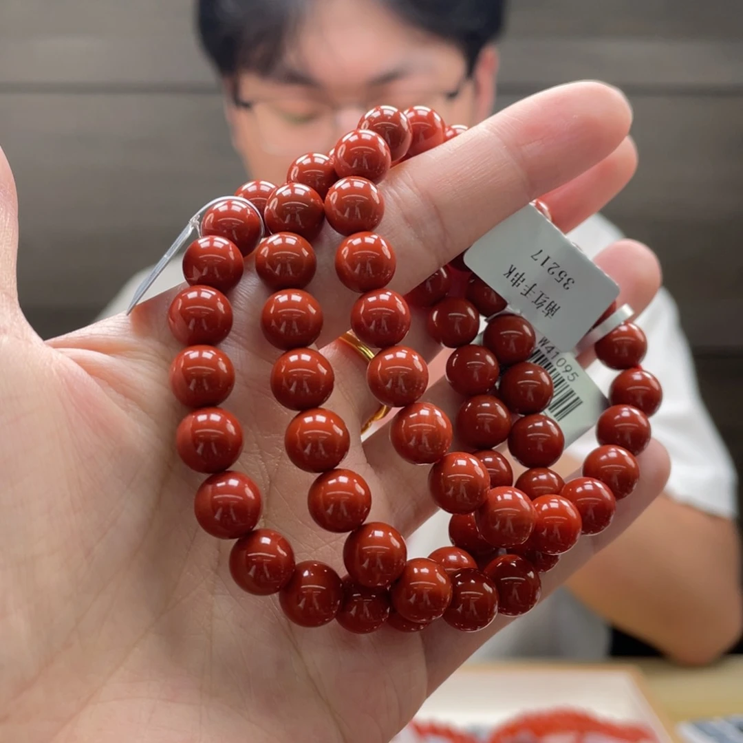 未镶嵌手串南红玛瑙满色满肉柿子锦南红多样性发一