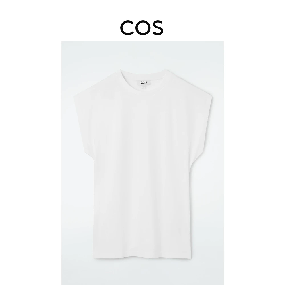 COS女装 修身版型收腰百搭T恤白色上衣女夏1221626001