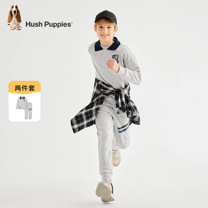 暇步士童装秋季新款儿童卫衣长裤套装