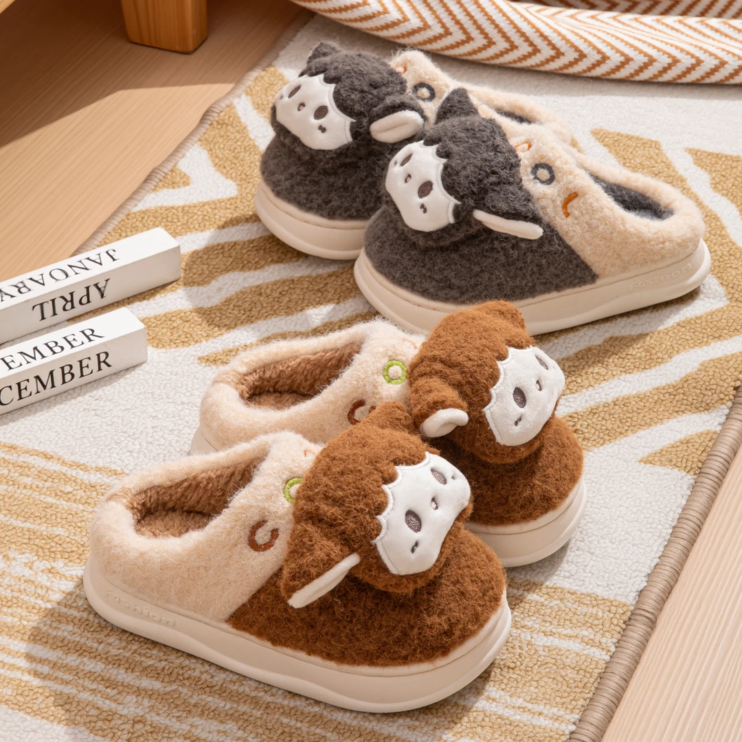 儿童棉拖鞋女童可爱秋冬季男童家用毛绒保暖厚底女孩宝宝居家拖鞋