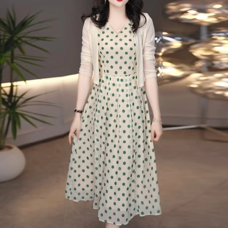 1305#小香风套装连衣裙新款春夏今年流行爆款气质碎花裙子两件套