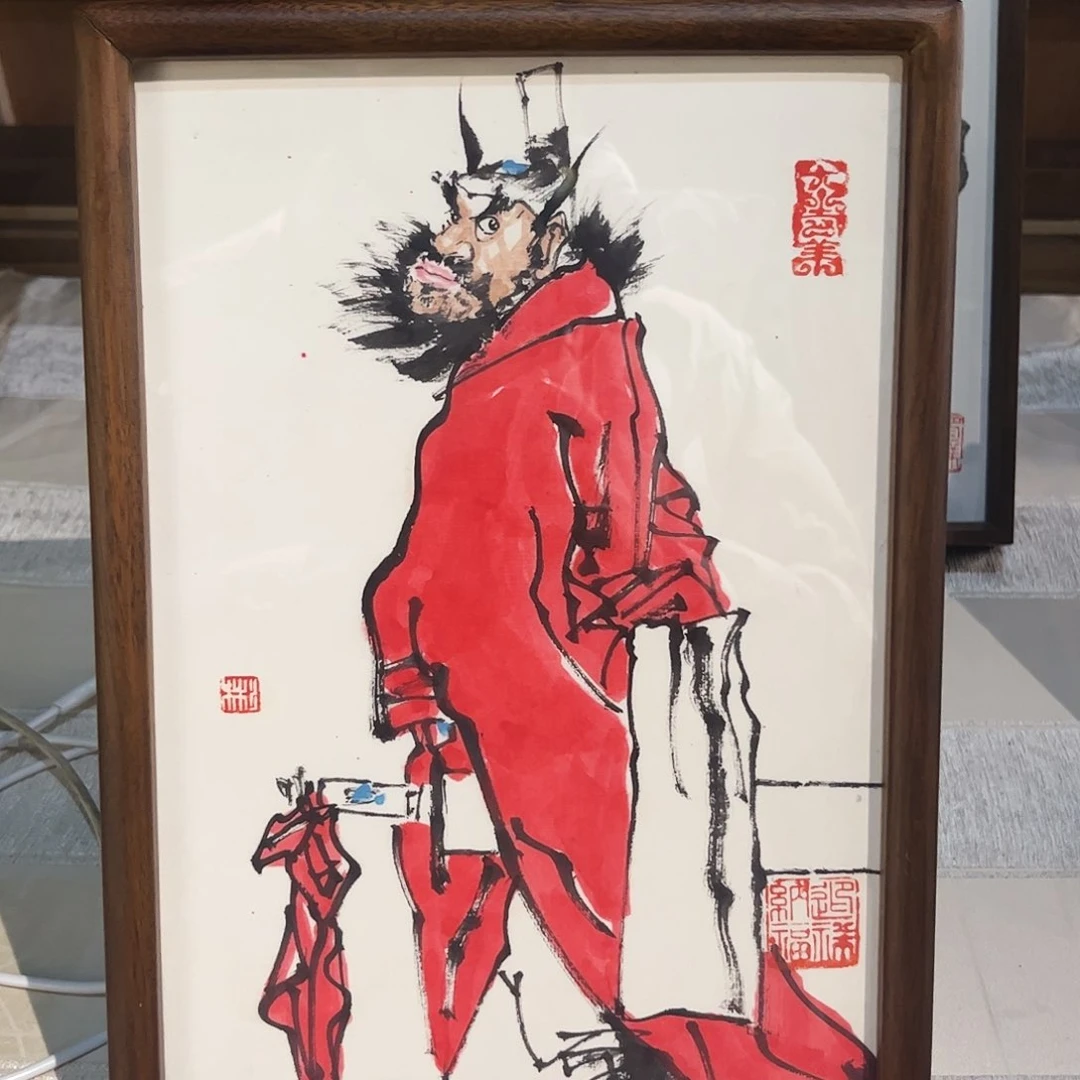 国画张彬带框精装裱