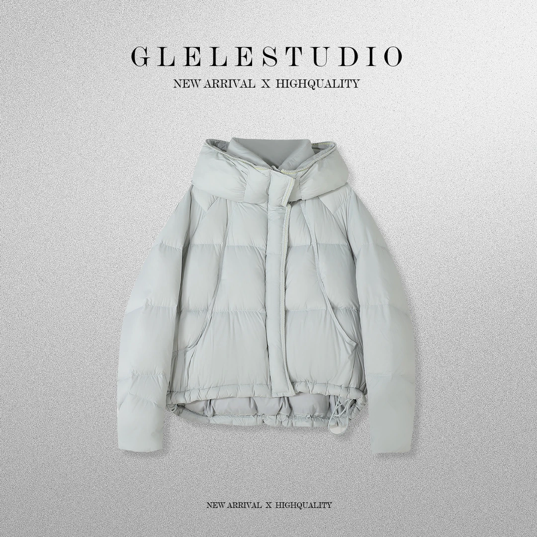 Glele私服「lulu泡芙羽绒」90%白鸭绒轻奢解构设计师羽绒服