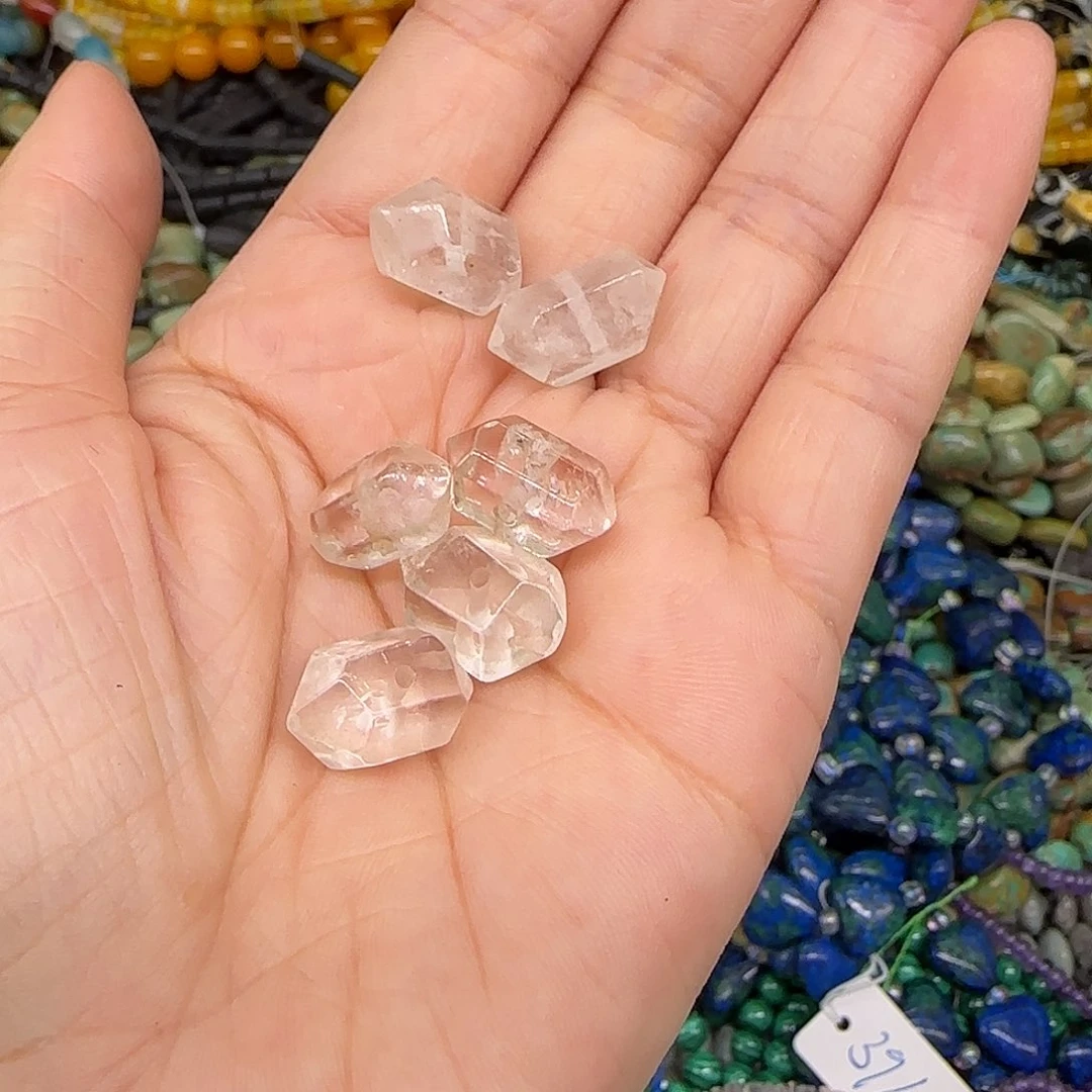 玛瑙/玉髓合金珠宝半成品白水晶6颗