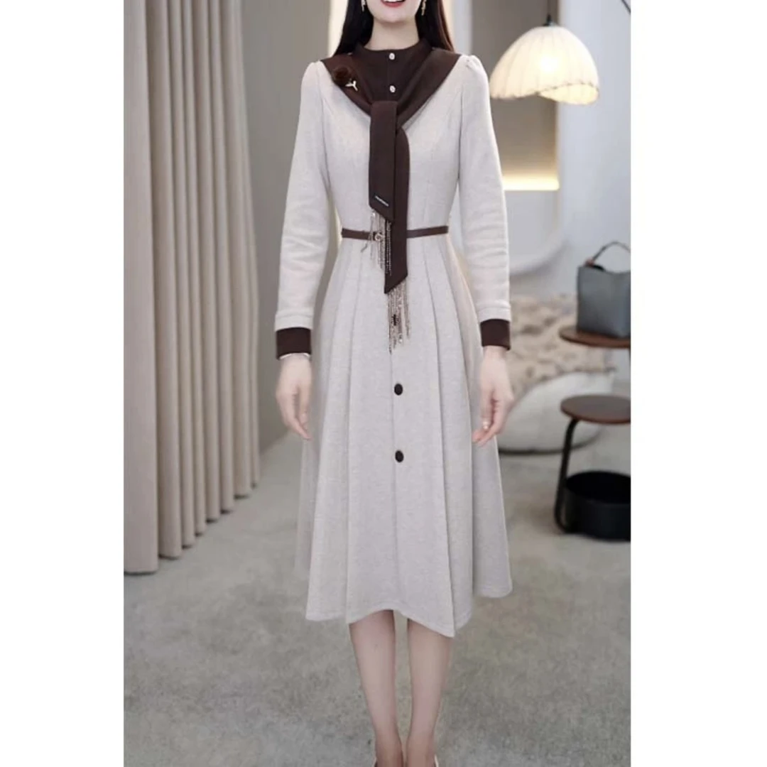 【连衣裙】X377 # 2025新款洋气时尚百搭减龄修身收腰显瘦连衣裙