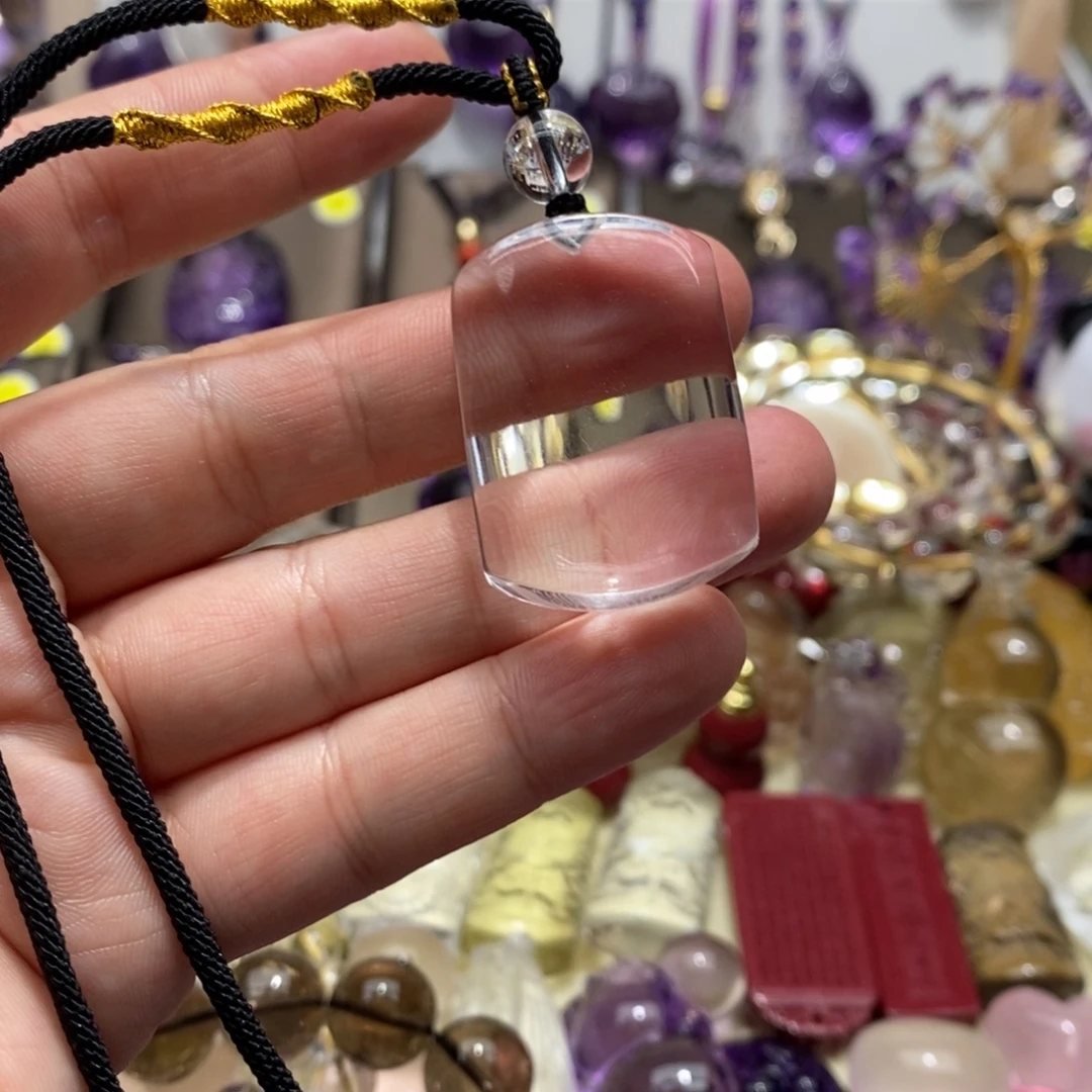 未镶嵌颈饰水晶白水晶无事牌