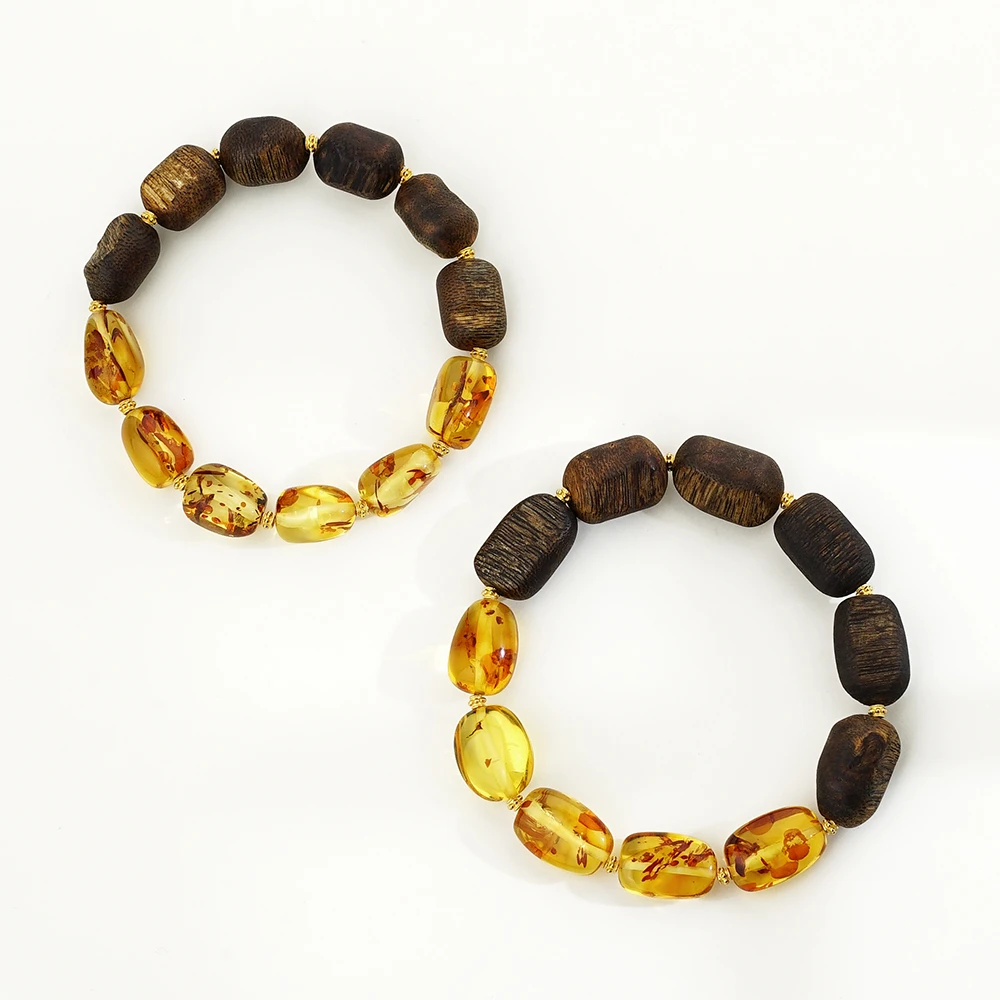 “花间影”18K花珀沉香手串（多样性发货数量一件）44015