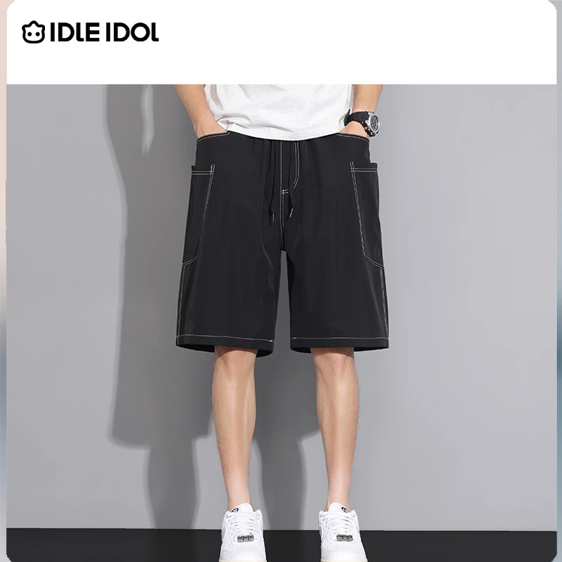夏季新款冰丝夏天潮牌五分短裤休闲裤运动大码宽松直筒男士速干
