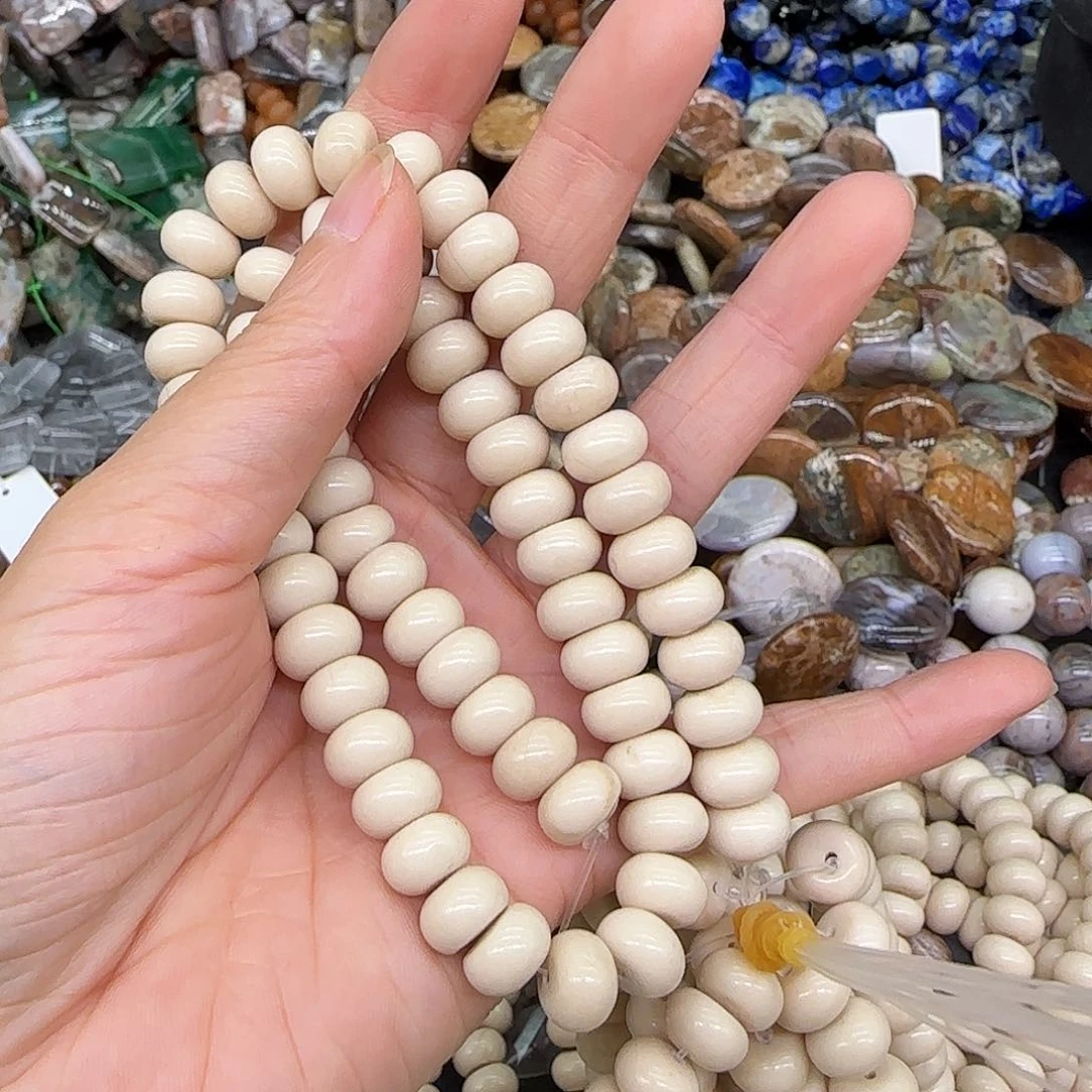 玛瑙/玉髓合金珠宝半成品钙化玛瑙9mm一条算盘