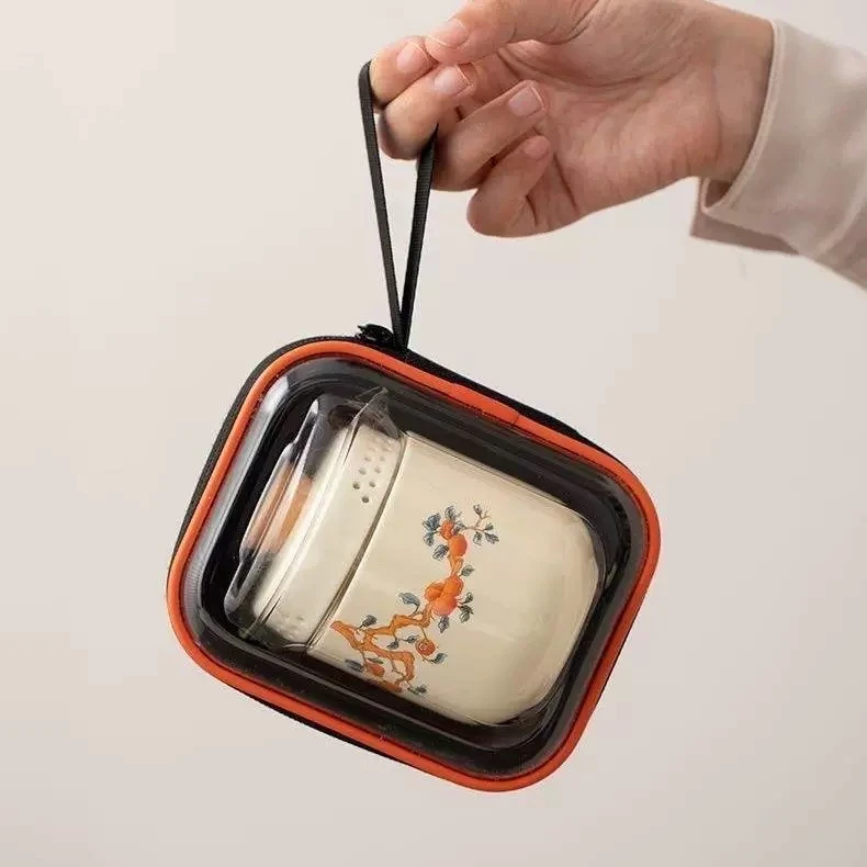 柿柿如意个人泡旅行套装便携式防烫创意1707