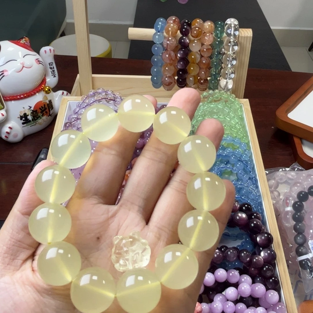 水晶手链未镶嵌?***嘉17mm 柠檬黄水晶