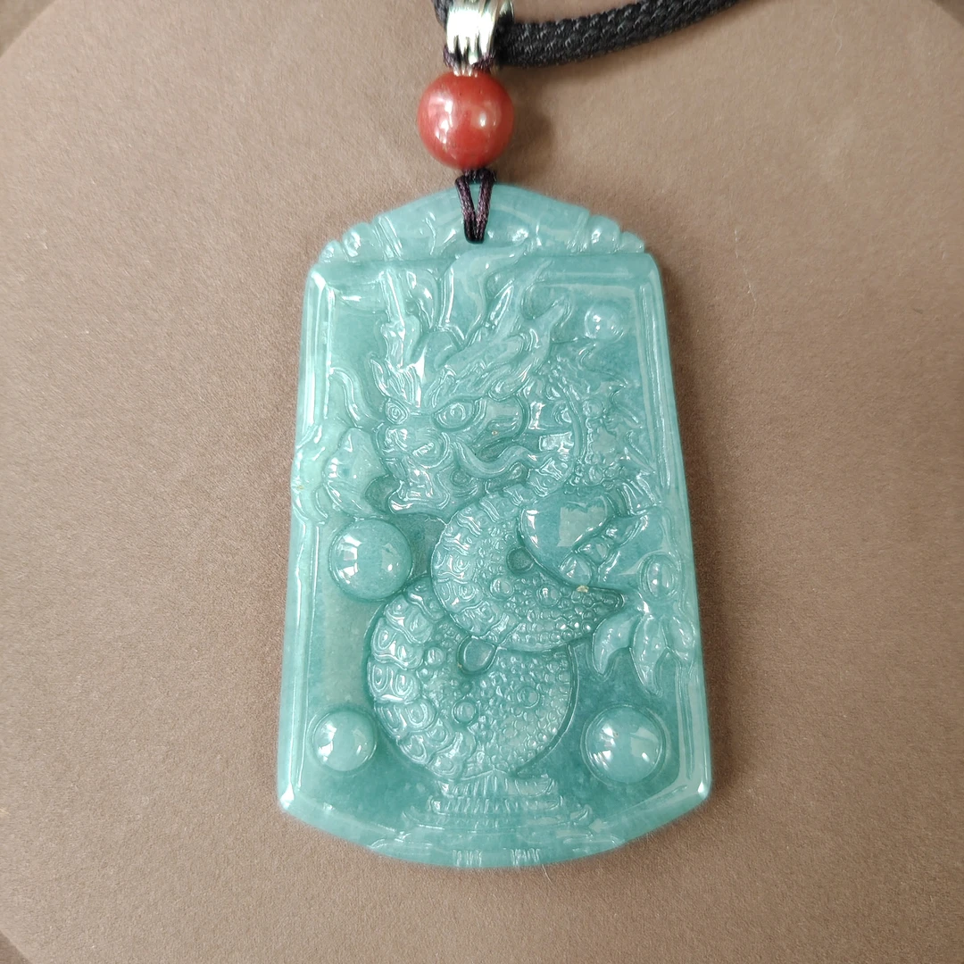 【雷总福利】天然翡翠龙牌精美雕刻