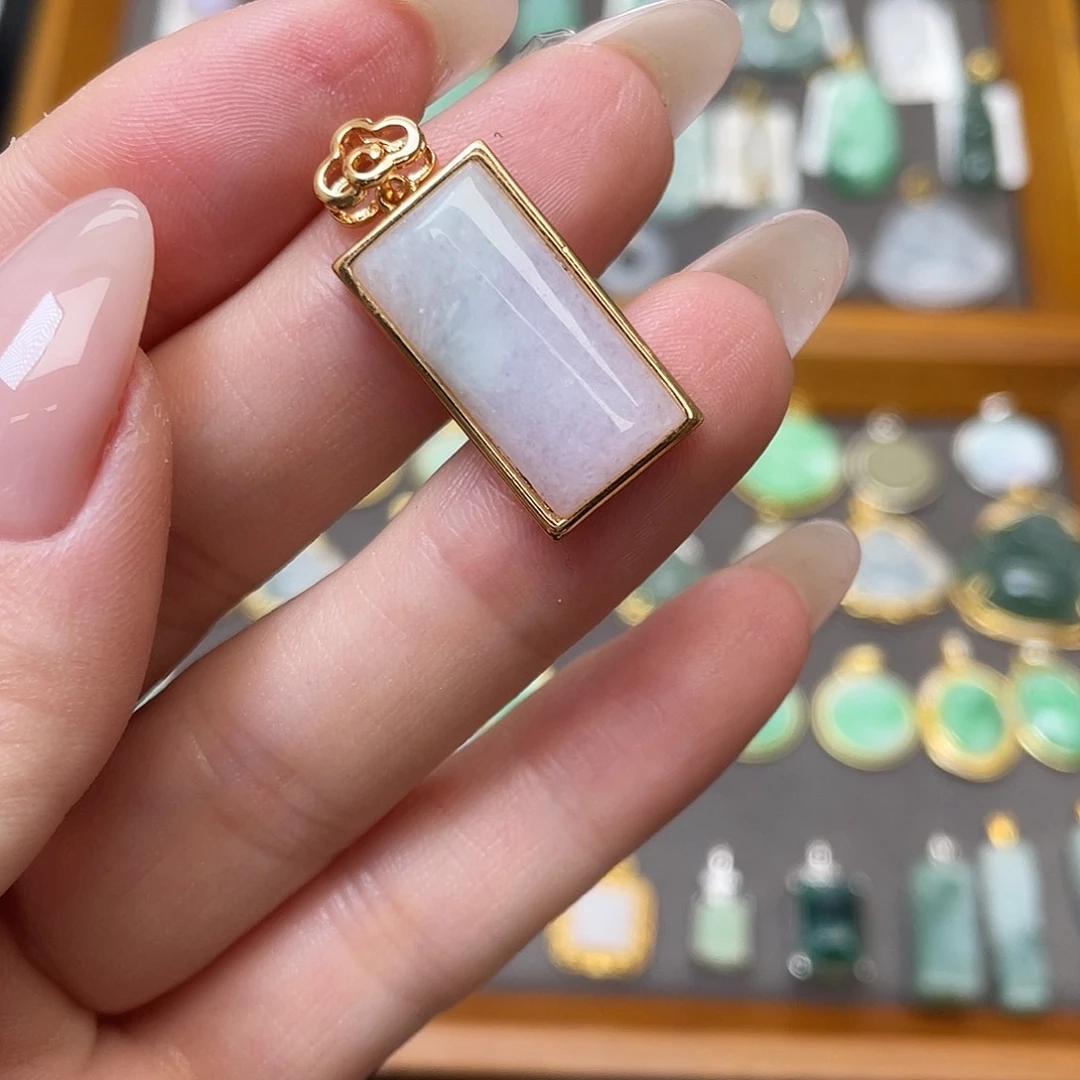 翡翠银S925镶嵌吊坠(不含链)