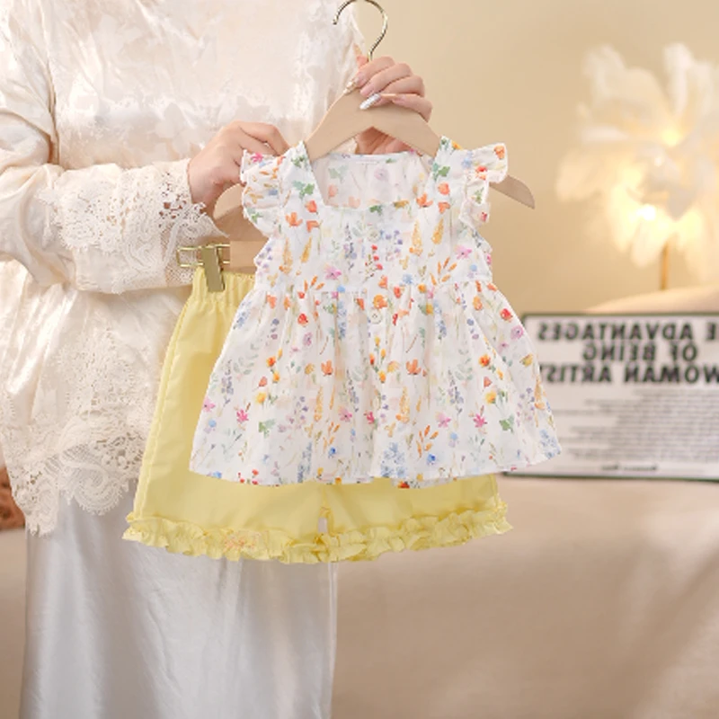 2025夏季时尚女童碎花套装洋气女孩韩系穿搭精致小姐姐中小童款式