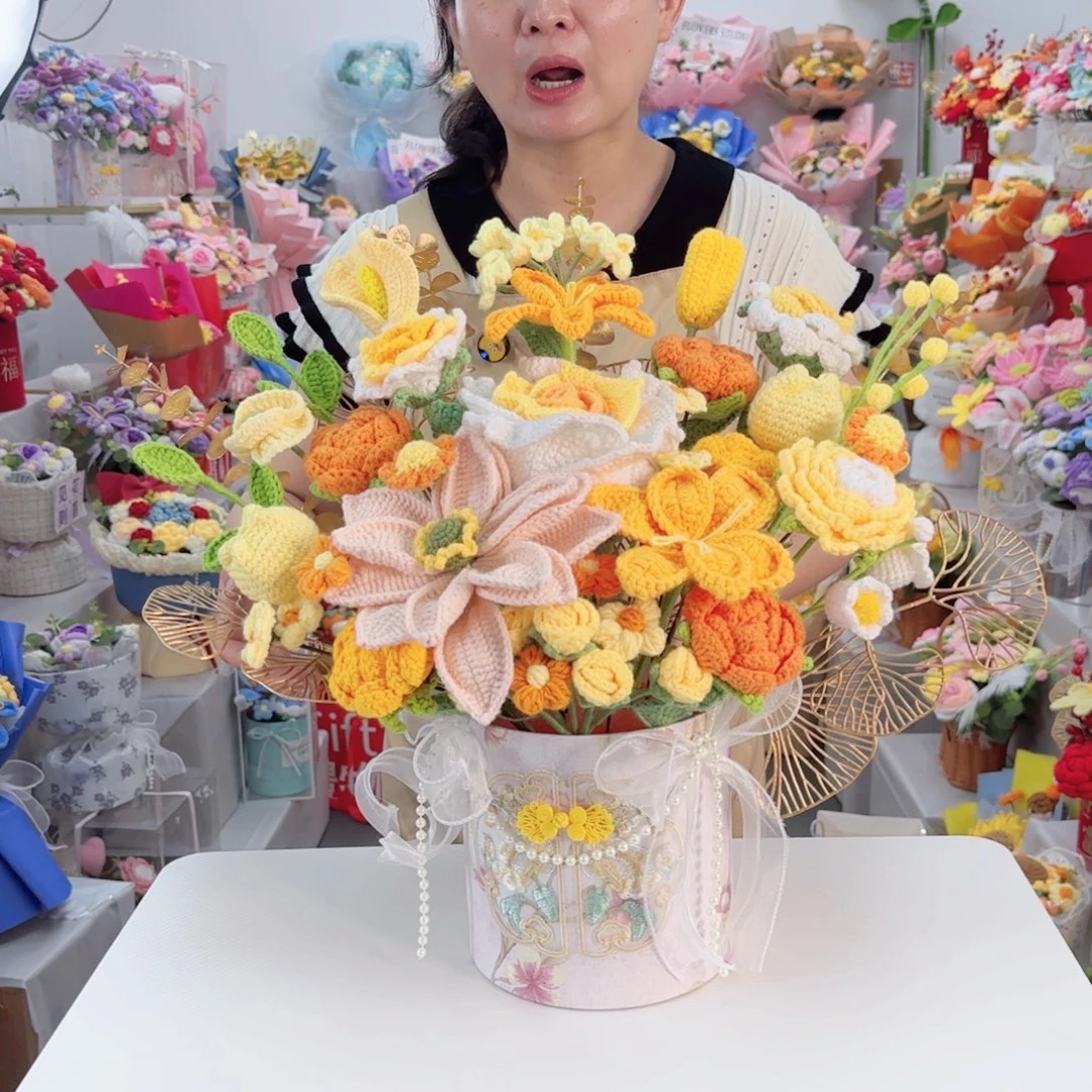 手工毛线花捡漏直播