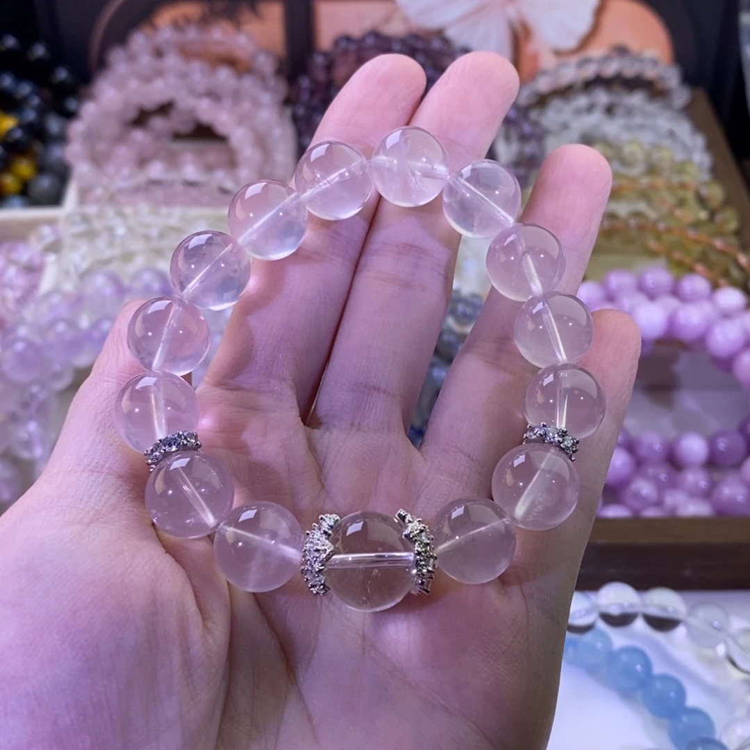 未镶嵌烟晶手链星光粉12.5mm