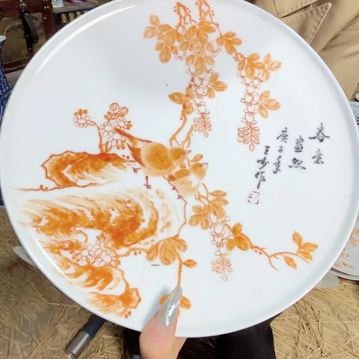 陶其他景德镇高温陶瓷春意昂盘赏盘