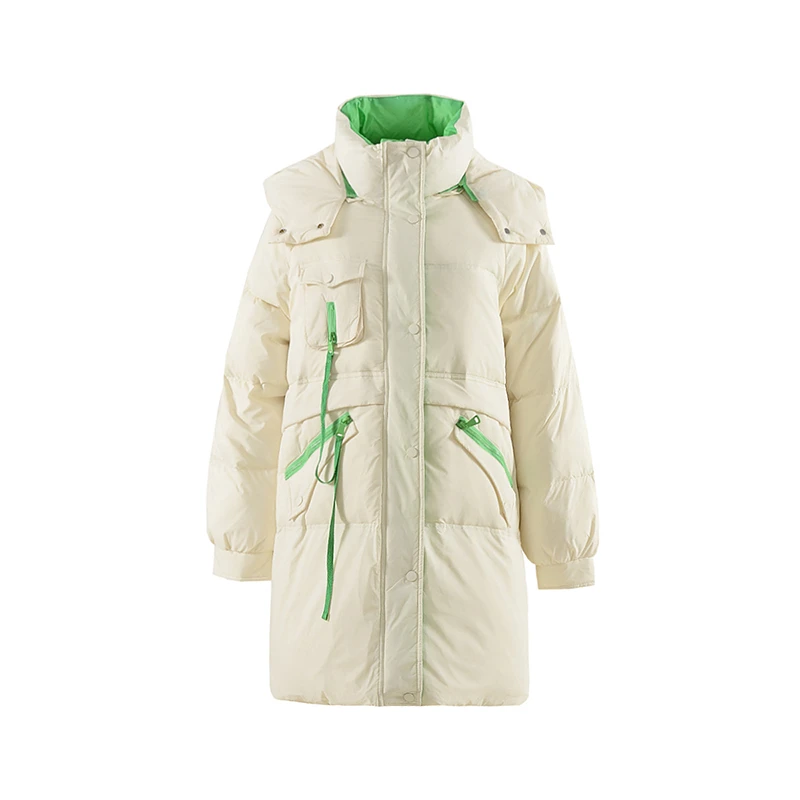 Y013含白鸭绒拼色保暖舒适长袖羽绒服女44HG1B0012