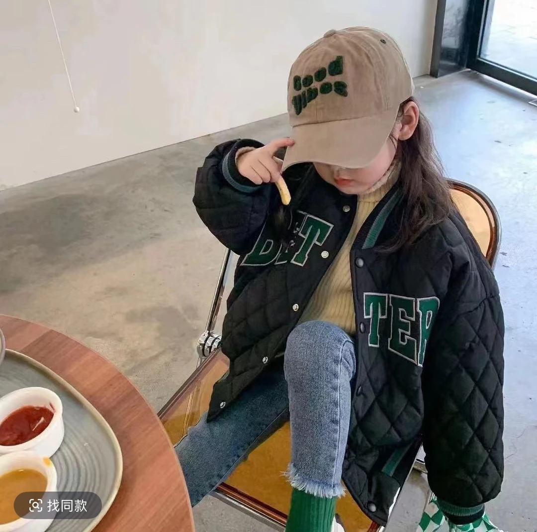 1002棒球服棉服外套男女童冬季