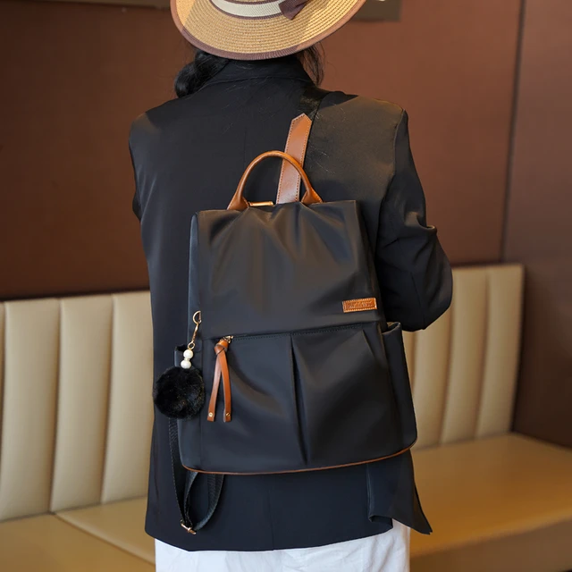 粹鸟防盗双肩包女新款时尚防水牛津布揹包旅游轻便女士外出通勤包