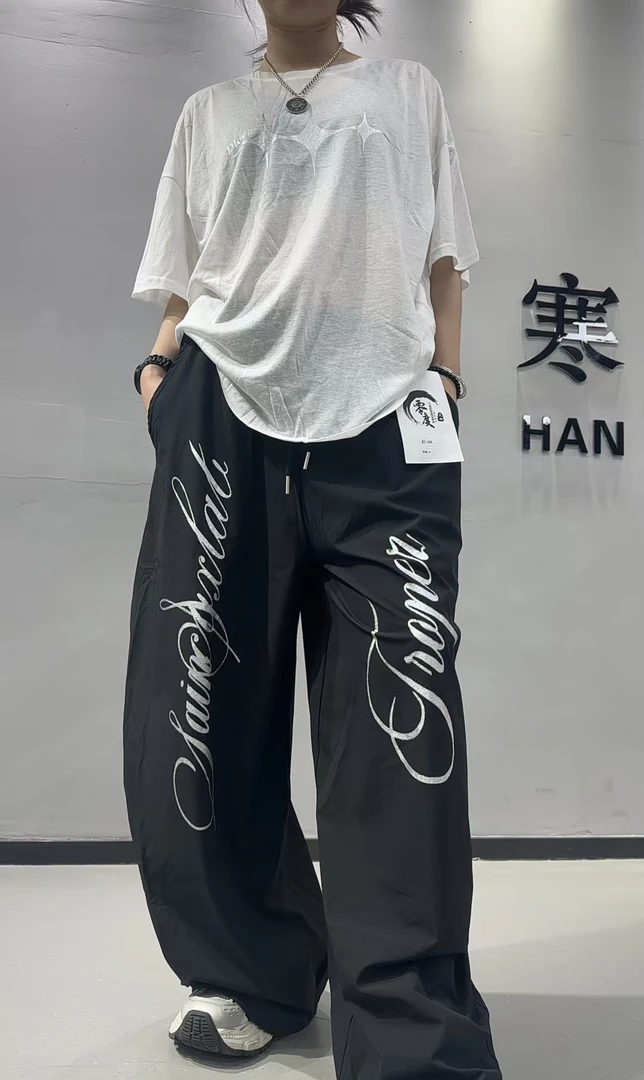 FH 8935款休闲裤夏季百搭高街潮流印花宽松运动