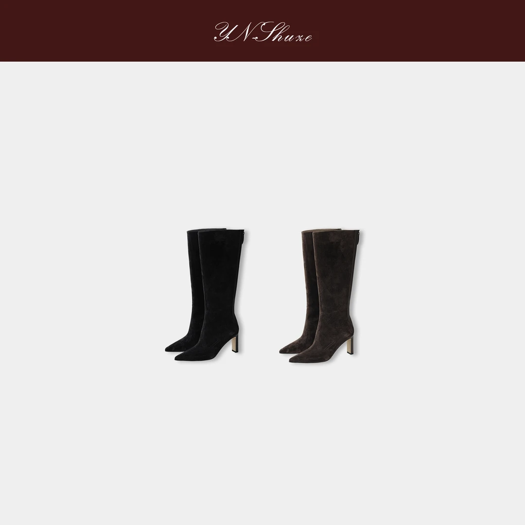 YN-SHUZE女靴粗跟高筒靴长靴时装靴尖头长筒SZ-YNB-3479P