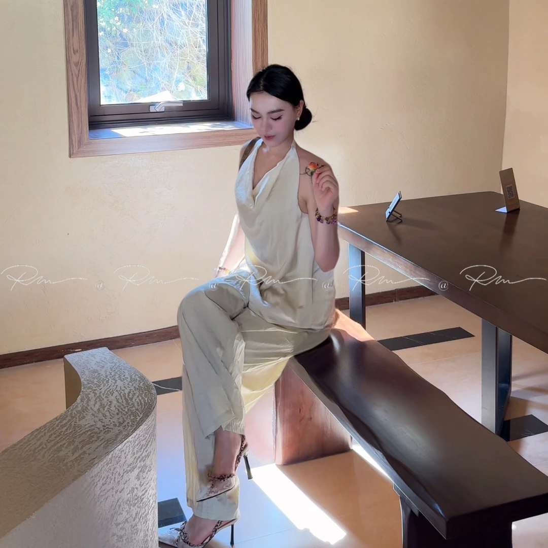 蕊总「深度诱惑」荡领修身型无袖女轻职风短款小个子套装韩版高腰