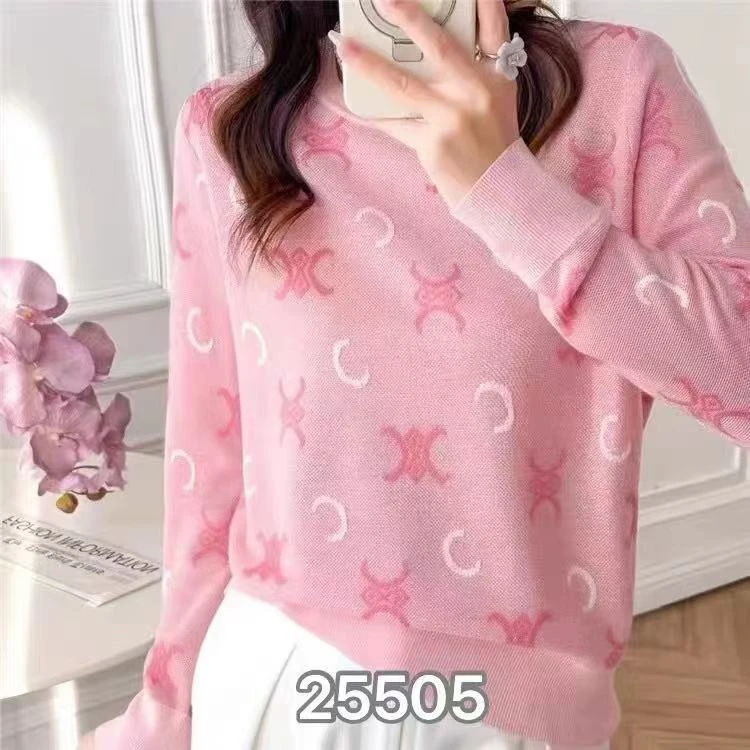 874【沙漏  粉圆领】高级感气质针织女毛衣