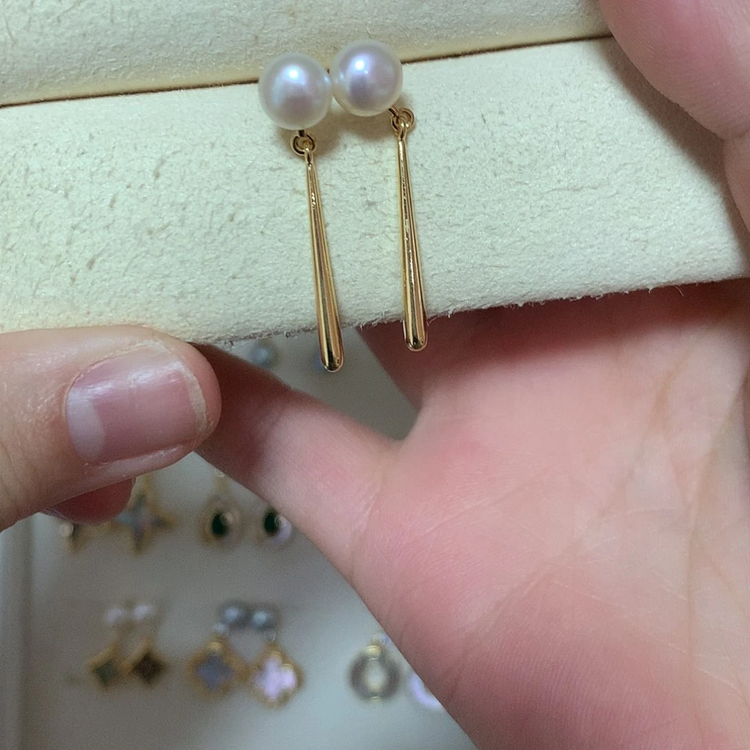 淡水珍珠耳饰合金